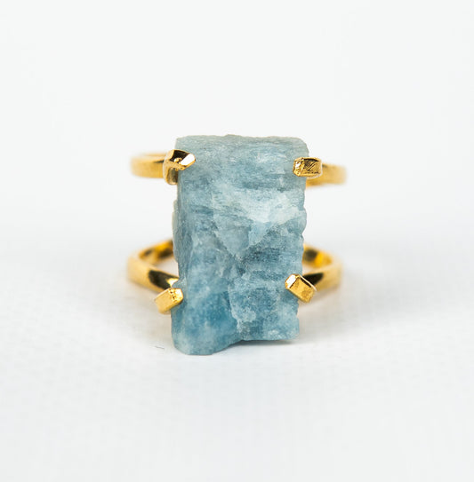 Каблучка з Аквамарина з позолотою onesize Aq-179