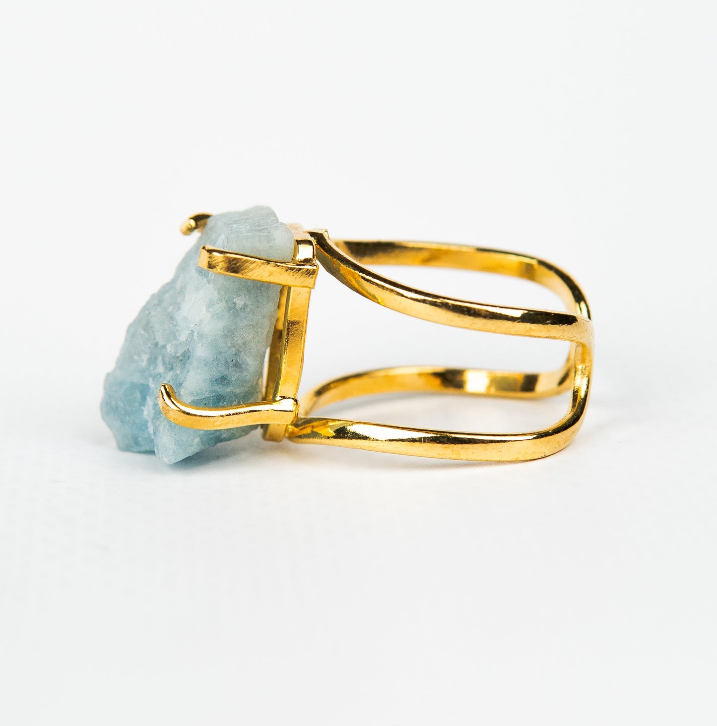 Каблучка з Аквамарина з позолотою onesize Aq-179