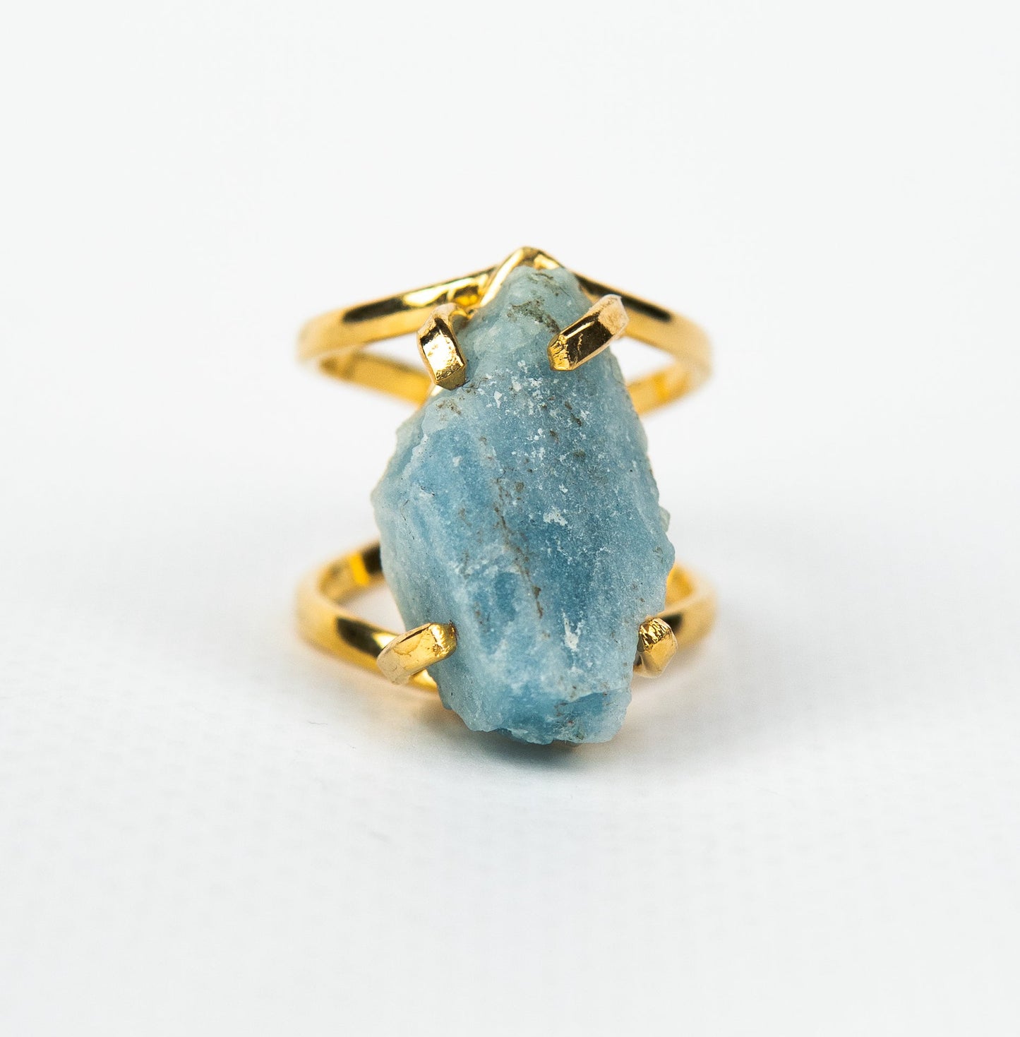 Каблучка з Аквамарина з позолотою onesize Aq-180