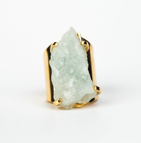 Каблучка з Аквамарина з позолотою onesize Aq-182