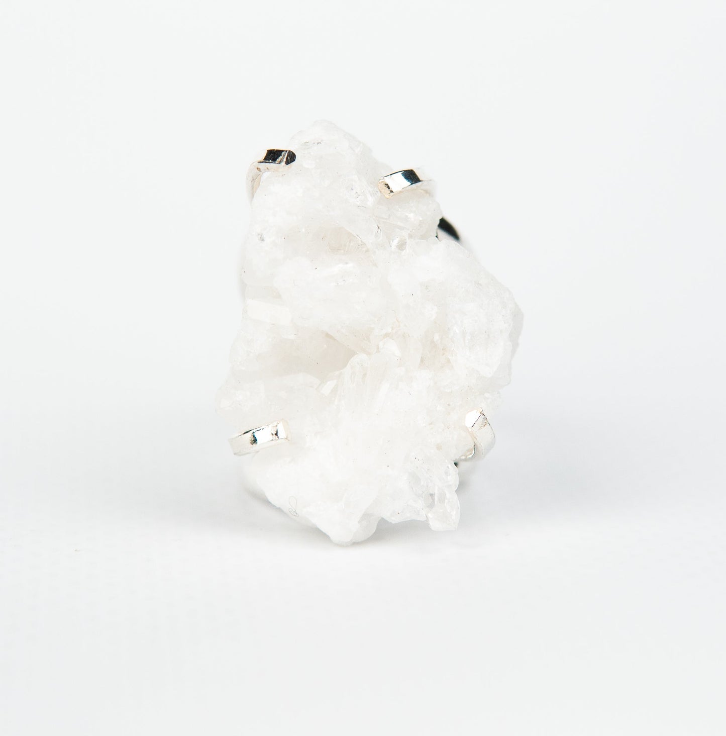 Кольцо с прозрачным Хрусталем с посеребрением onesize Cr-27