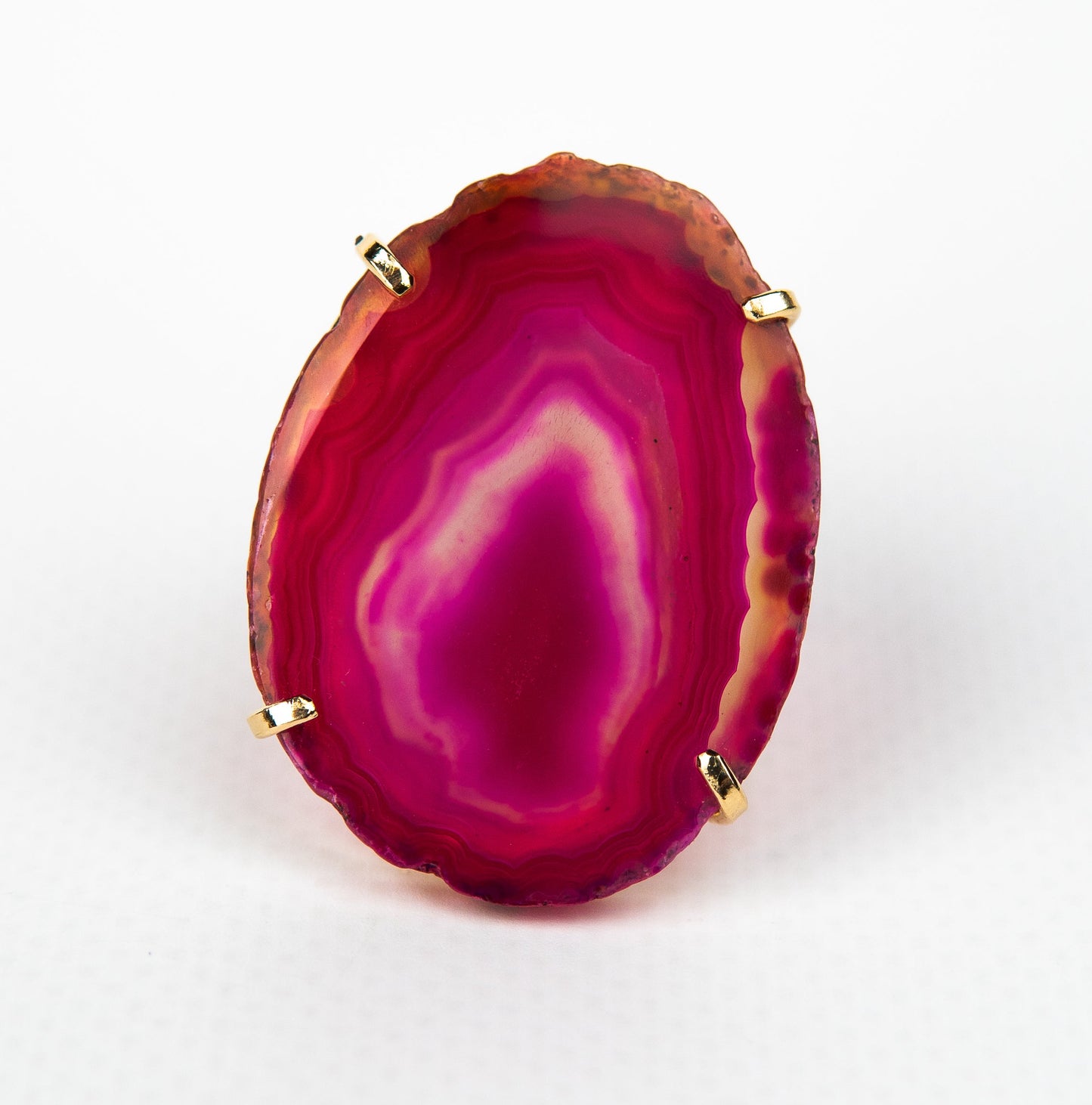 Кольцо с агатом с позолотой onesize Ag-18