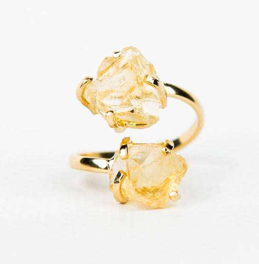 Каблучка з цитрином з позолотою onesize Сt-17