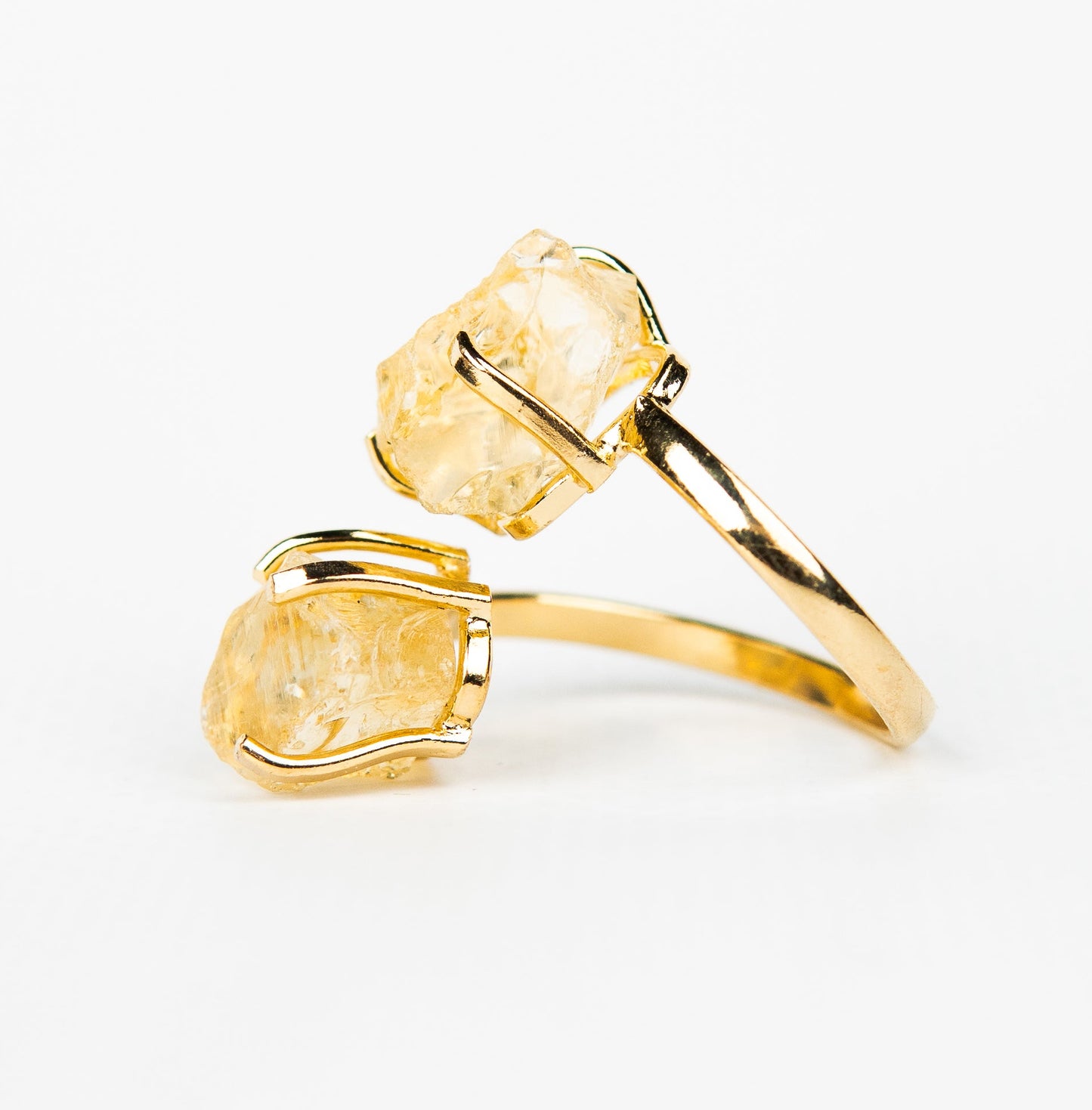 Каблучка з цитрином з позолотою onesize Сt-17