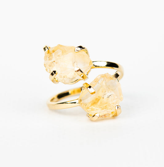 Каблучка з цитрином з позолотою onesize Сt-18