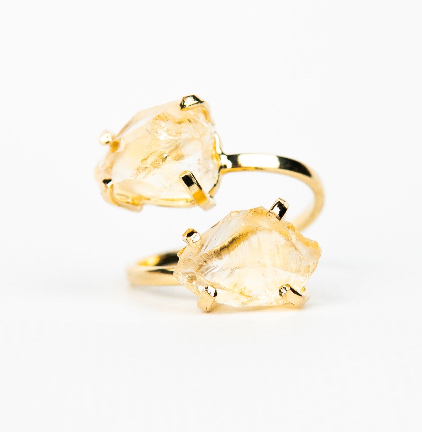 Каблучка з цитрином з позолотою onesize Сt-19