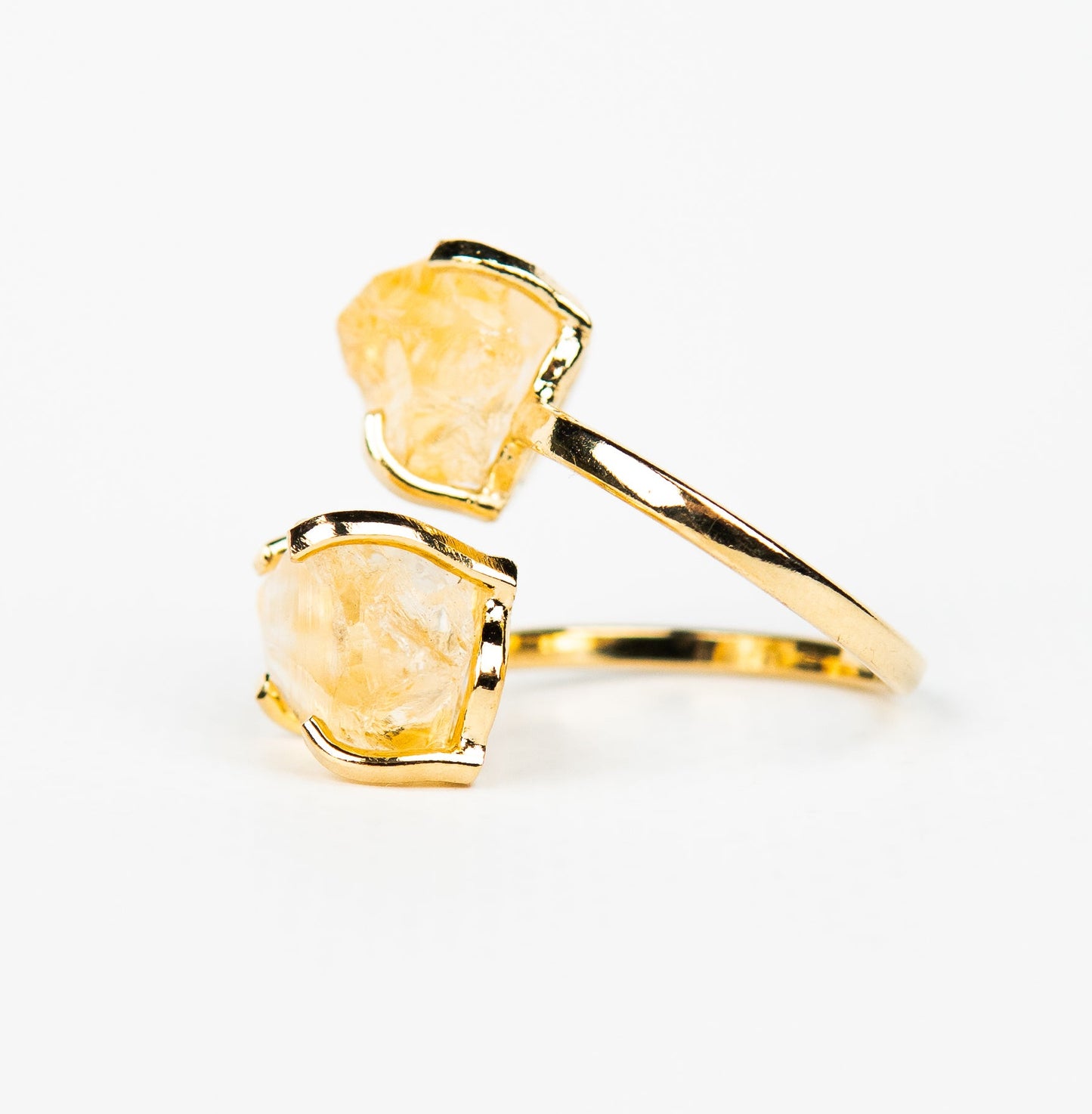 Каблучка з цитрином з позолотою onesize Сt-19