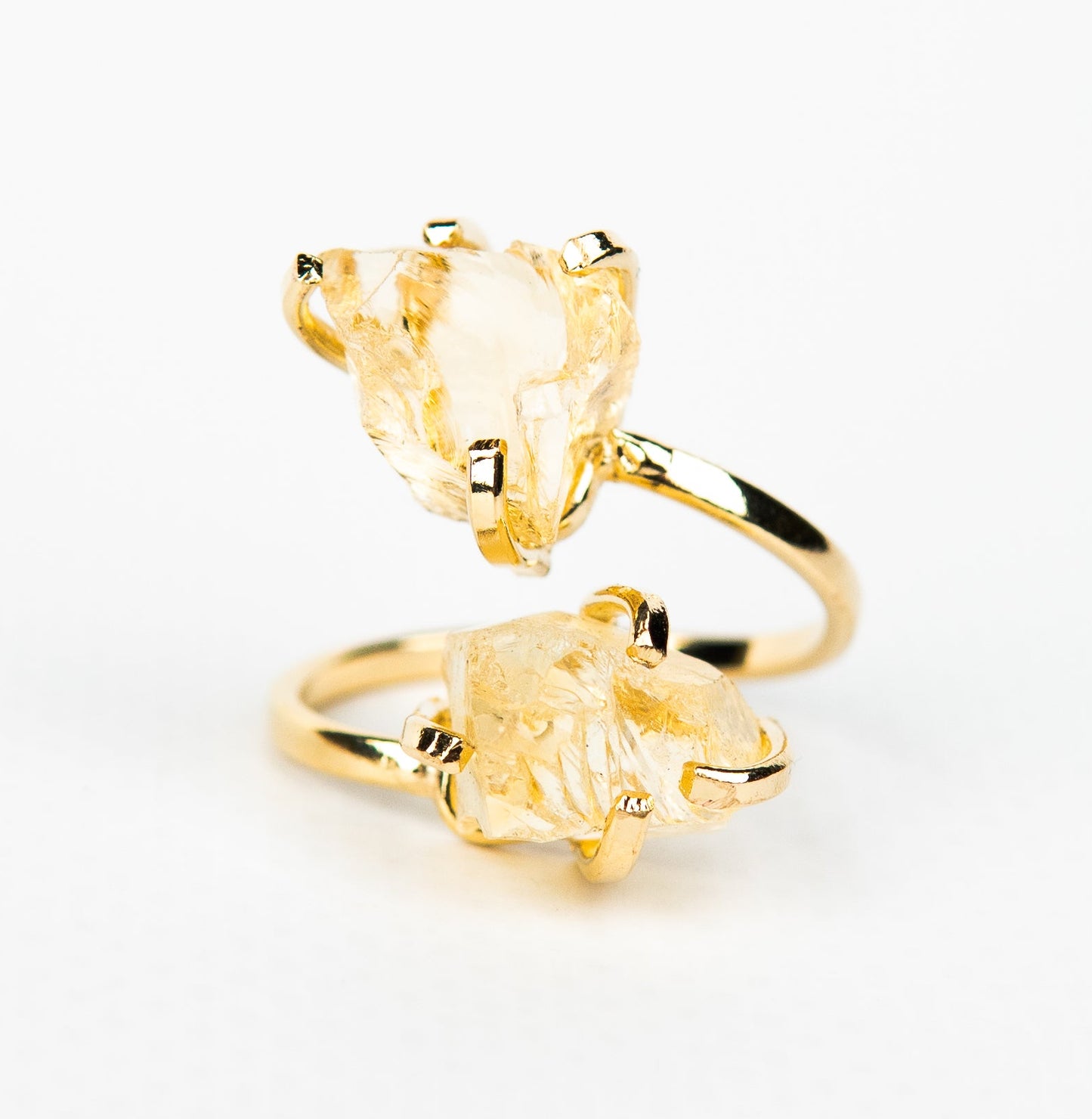 Каблучка з цитрином з позолотою onesize Сt-20