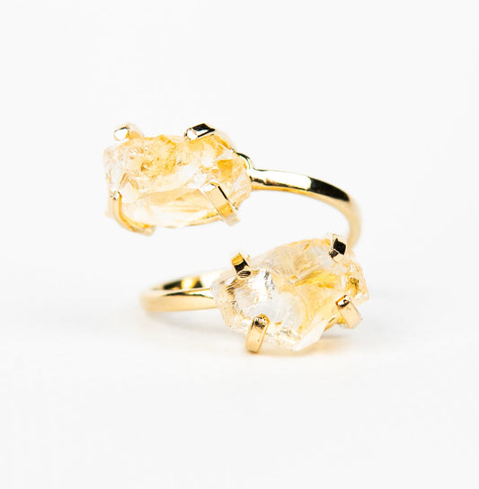 Каблучка з цитрином з позолотою onesize Сt-21