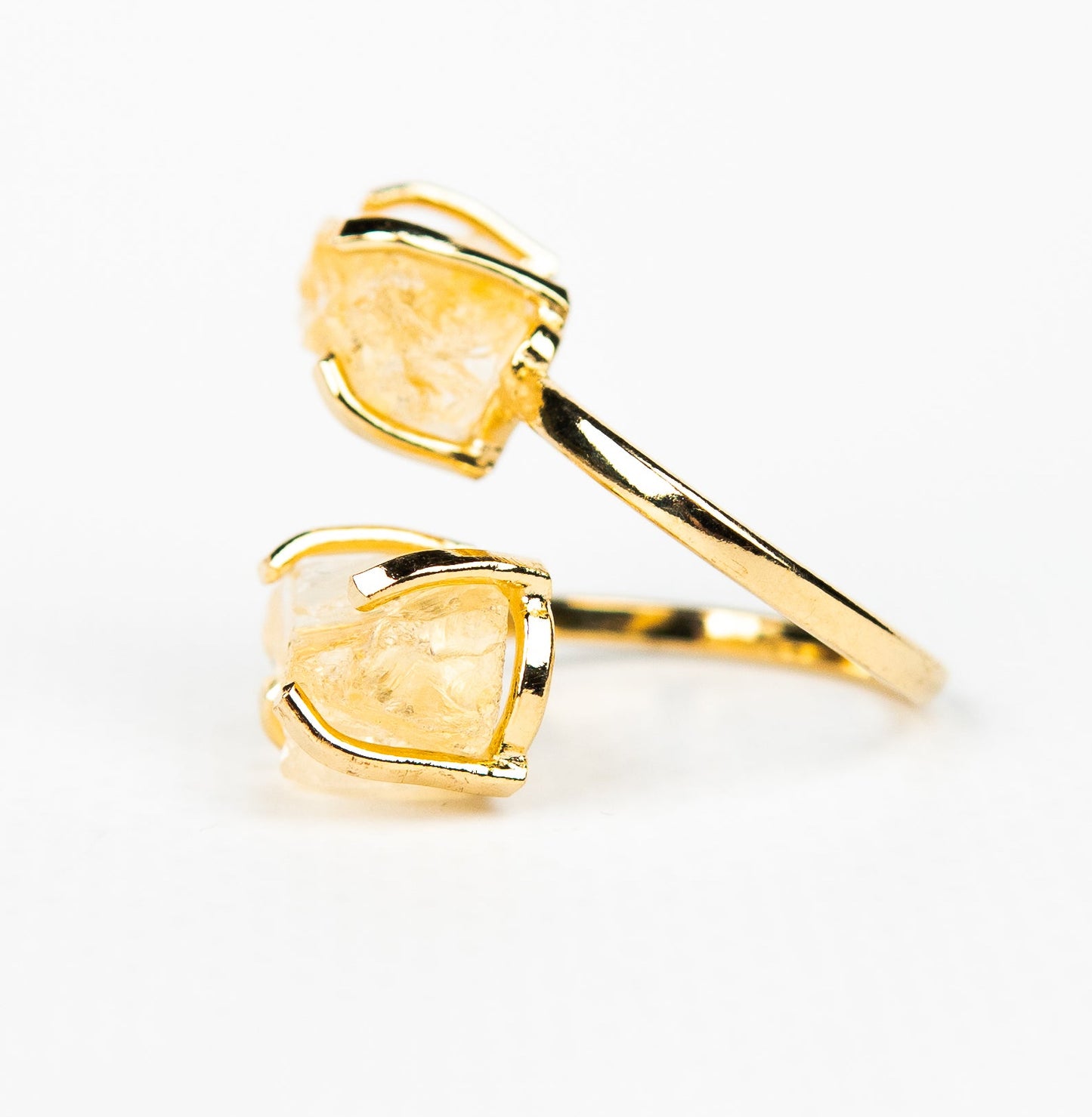 Каблучка з цитрином з позолотою onesize Сt-21