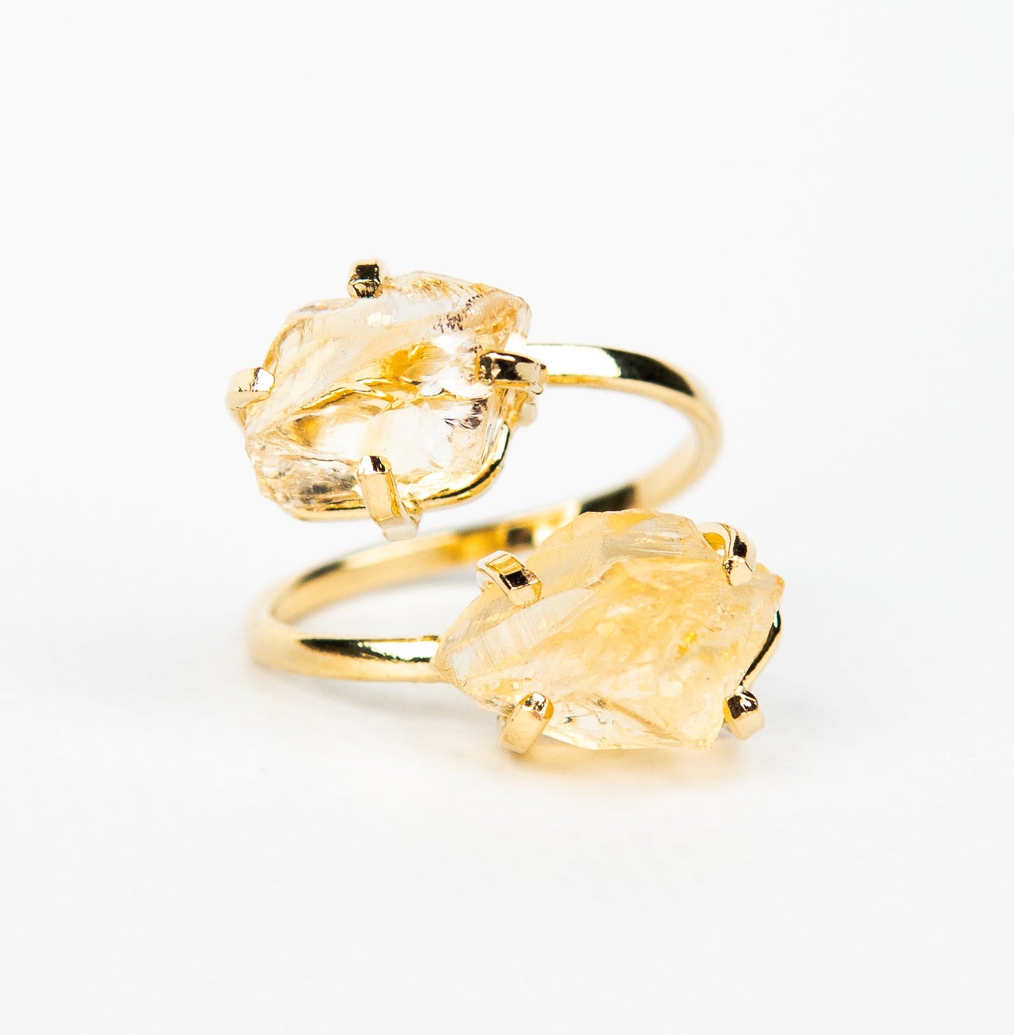 Каблучка з цитрином з позолотою onesize Сt-22