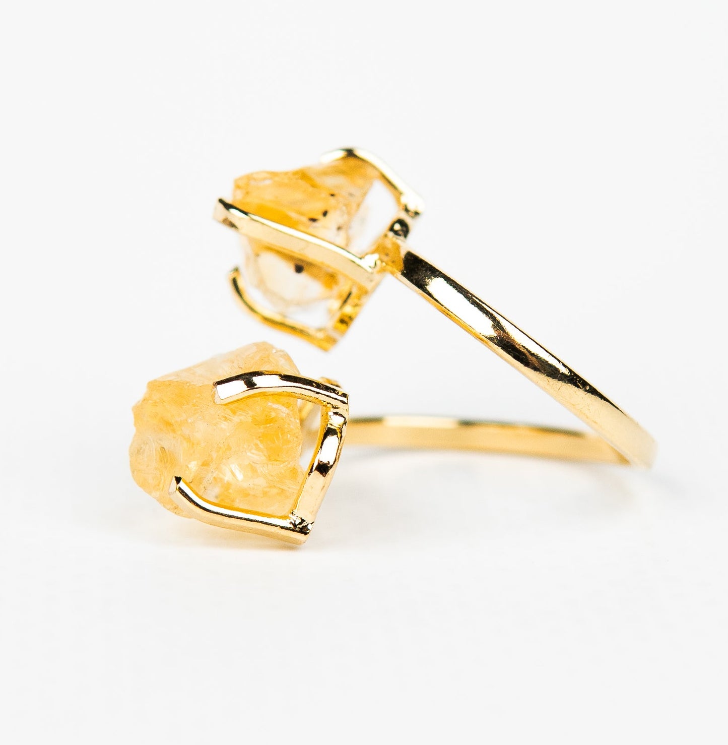 Каблучка з цитрином з позолотою onesize Сt-22