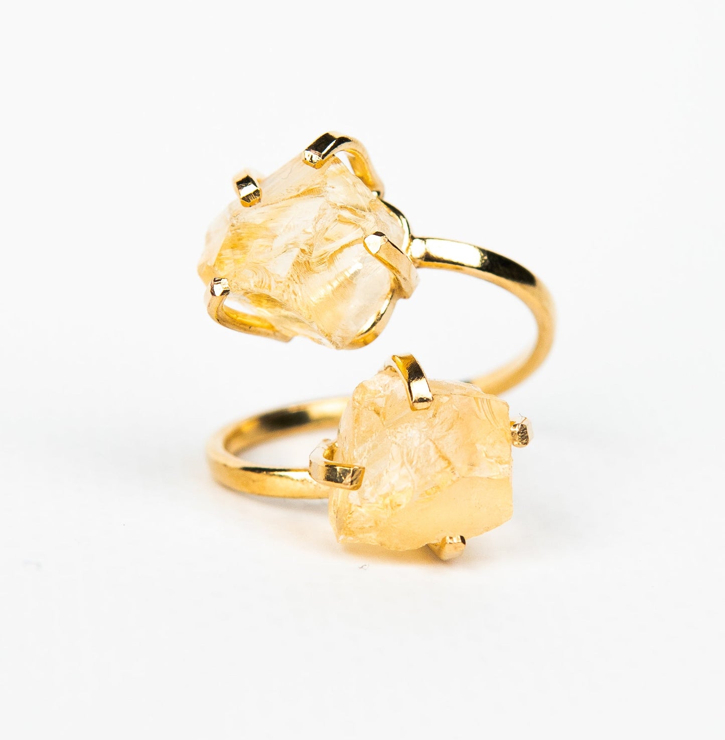 Каблучка з цитрином з позолотою onesize Сt-25