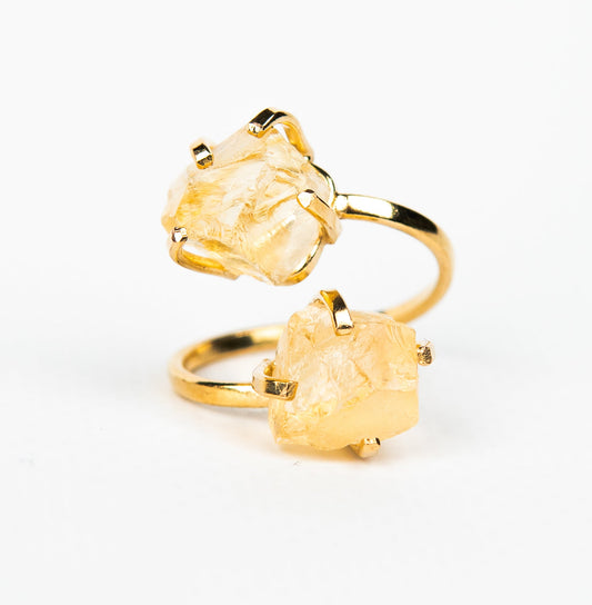 Каблучка з цитрином з позолотою onesize Сt-25