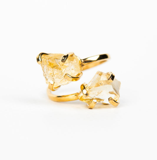 Каблучка з цитрином з позолотою onesize Сt-26