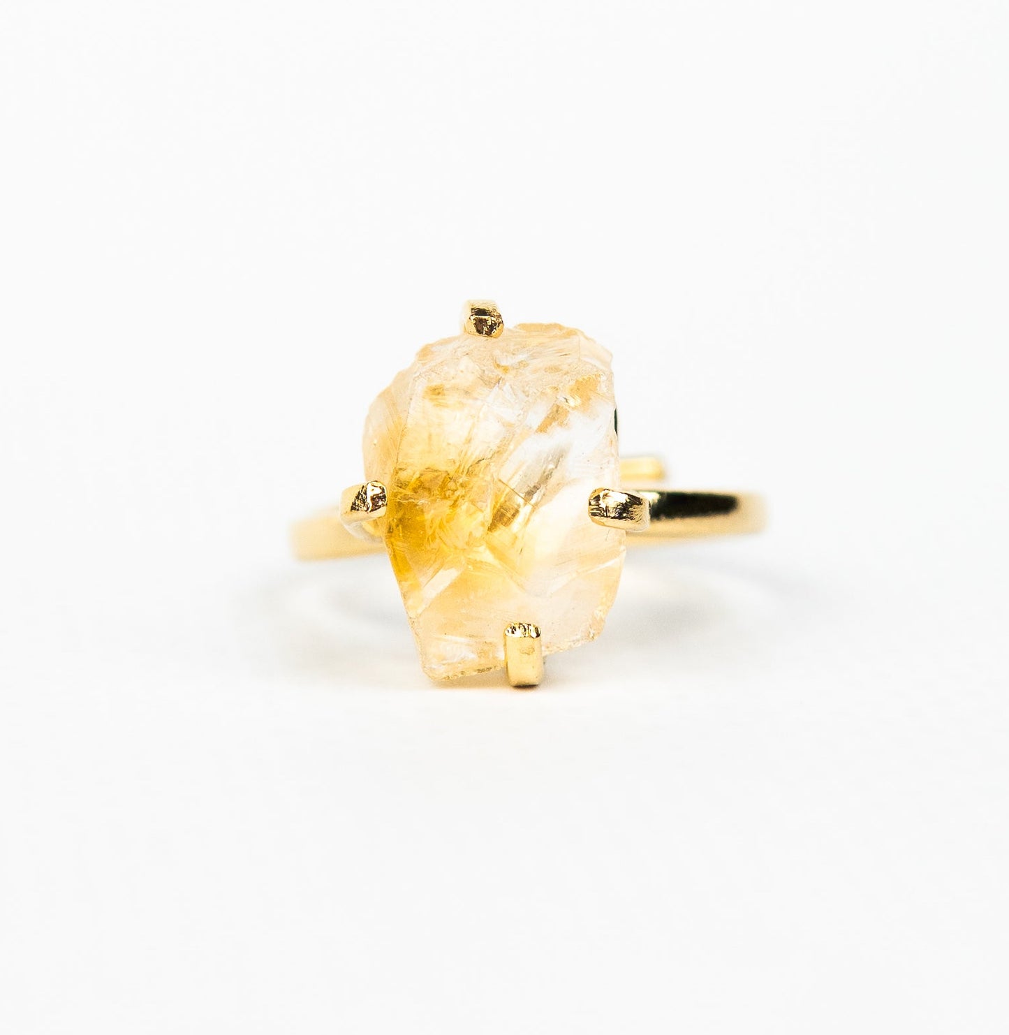 Каблучка з цитрином з позолотою onesize Сt-30