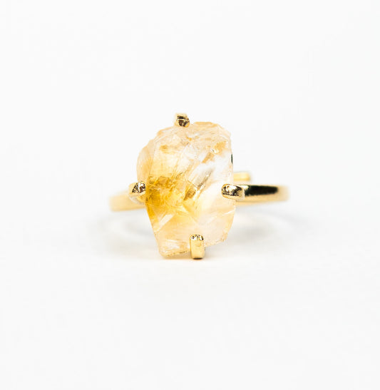 Каблучка з цитрином з позолотою onesize Сt-30