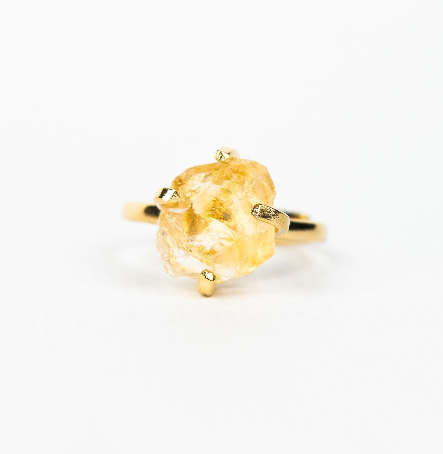 Кольцо с цитрином с позолотой onesize Сt-11 t-31