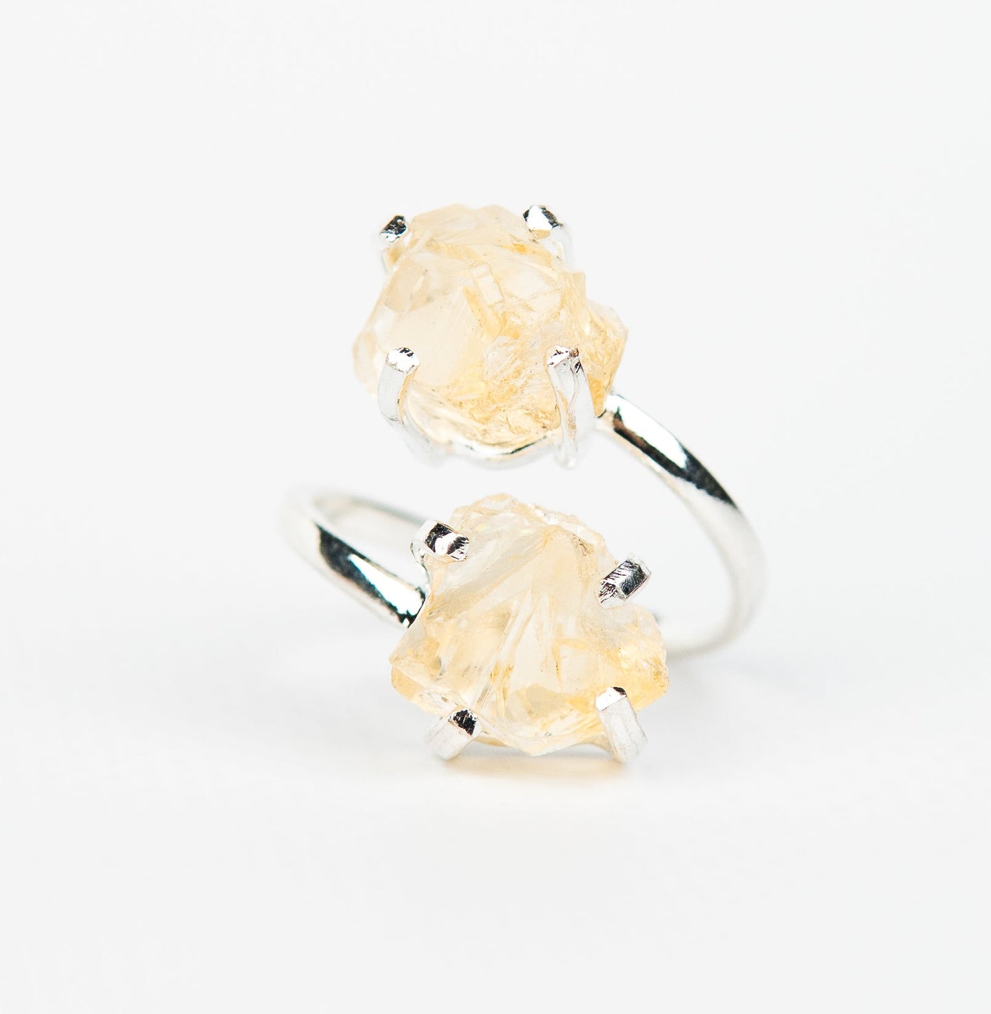 Кольцо с цитрином с посеребрением onesize Ct-21