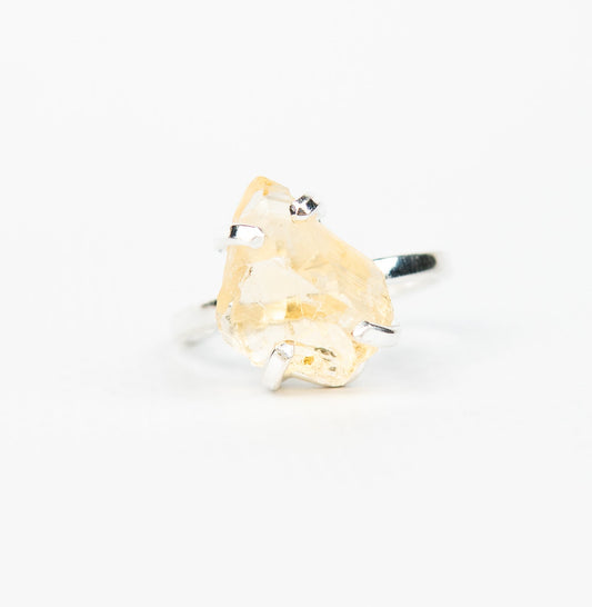 Каблучка з цитрином з посрібленням onesize Ct-31