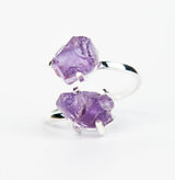 Кольцо с темным аметистом с посеребрением onesize Da-221