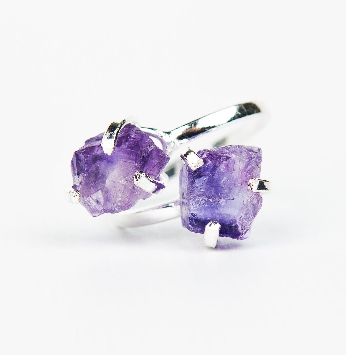 Каблучка з темним аметистом з посрібленням onesize Da-223