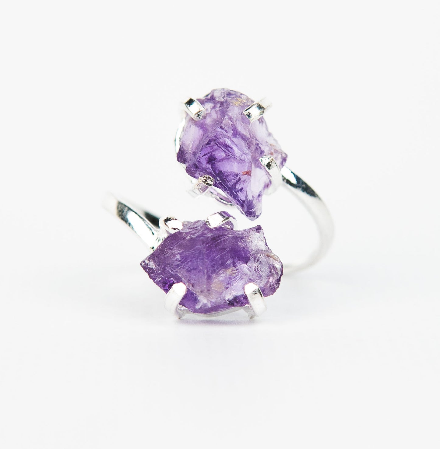 Каблучка з темним аметистом з посрібленням onesize Da-228