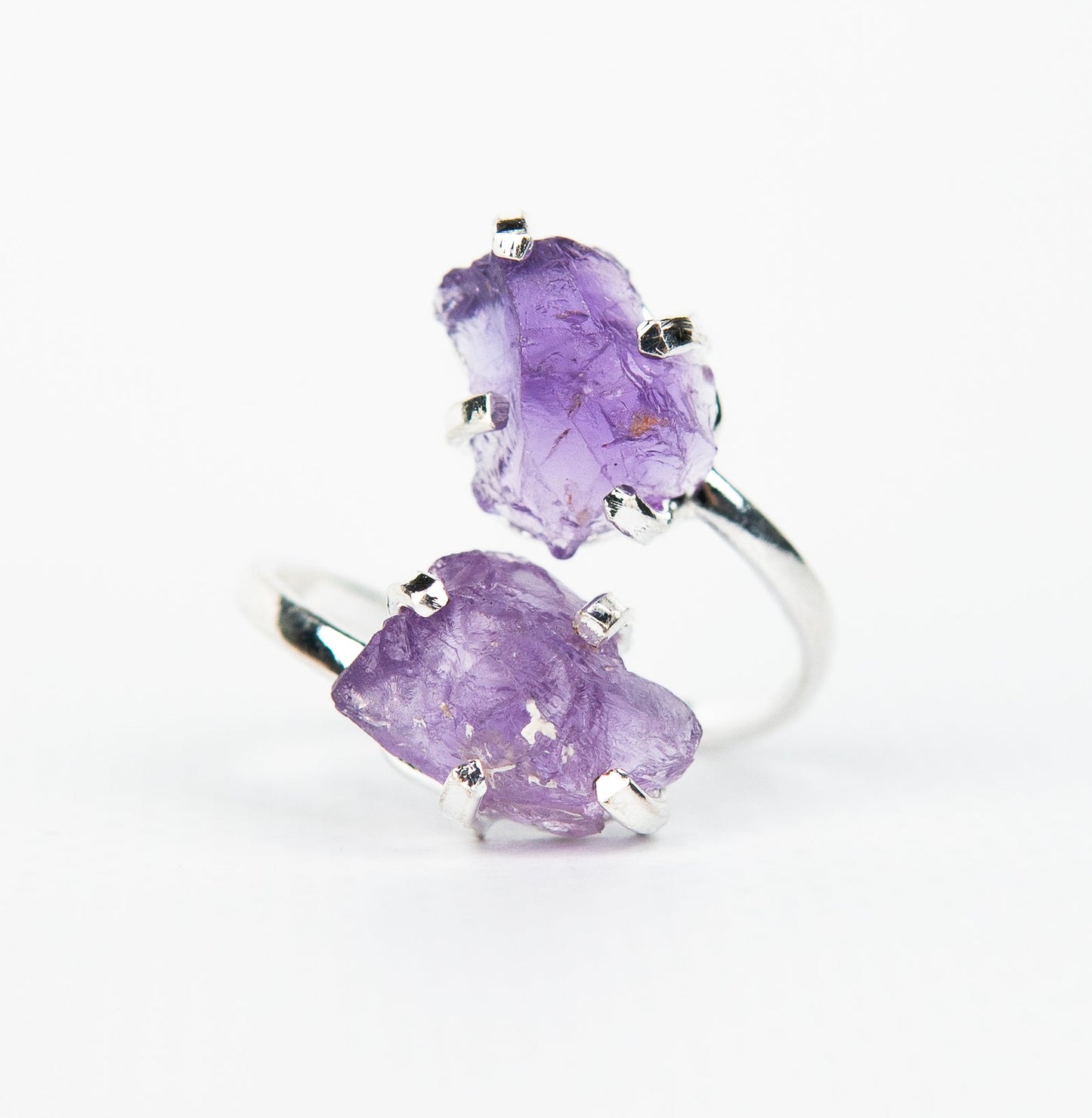 Каблучка з темним аметистом з посрібленням onesize Da-229