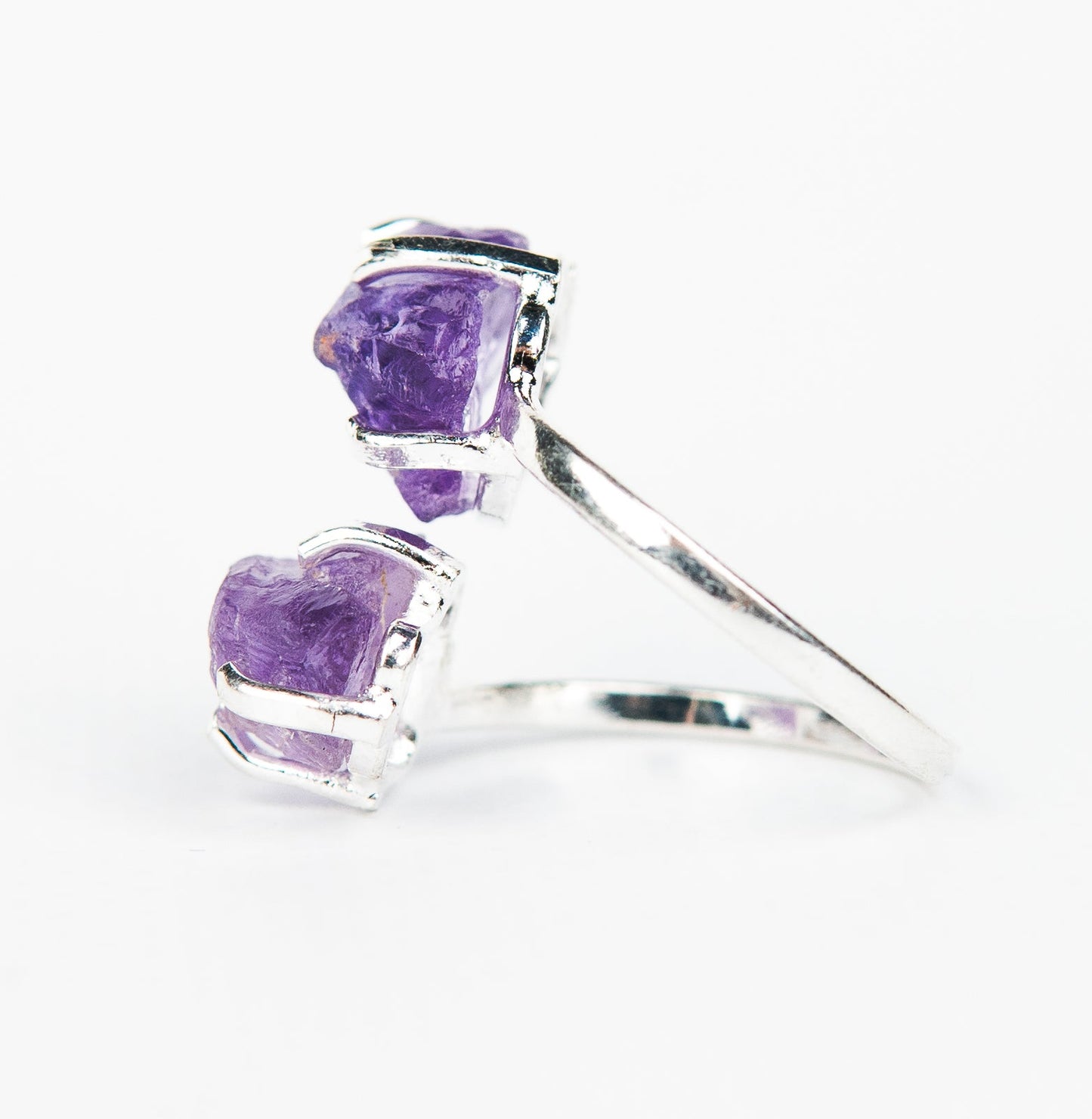 Каблучка з темним аметистом з посрібленням onesize Da-229