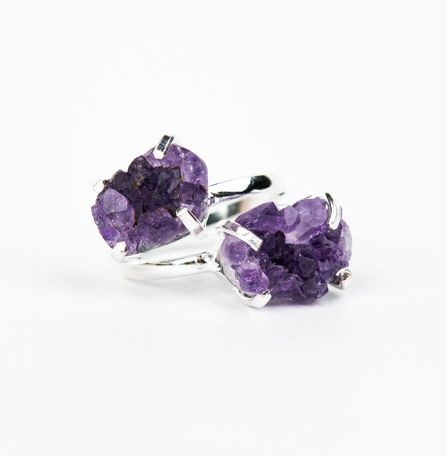 Кольцо с темным аметистом с посеребрением onesize Da-234