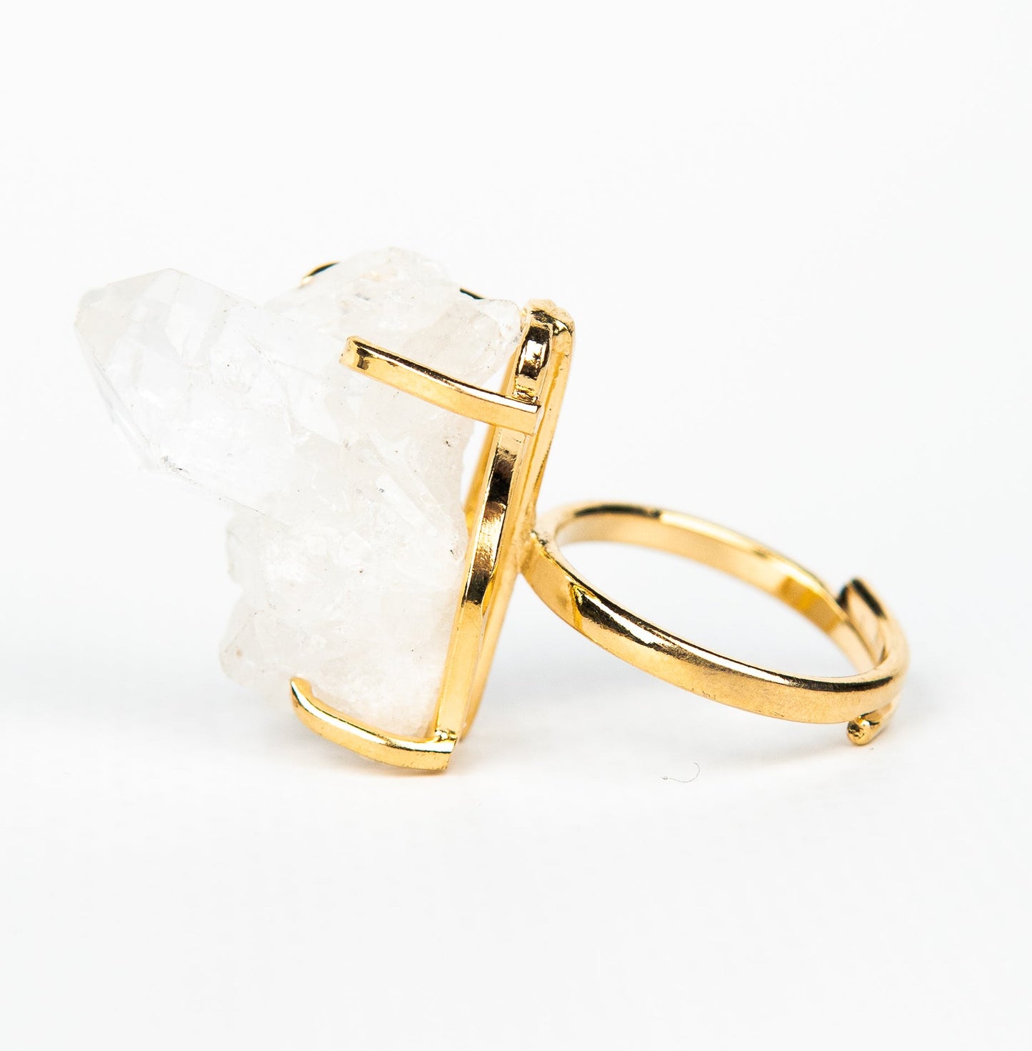 Кольцо с хрусталем с позолотой onesize Cr-24