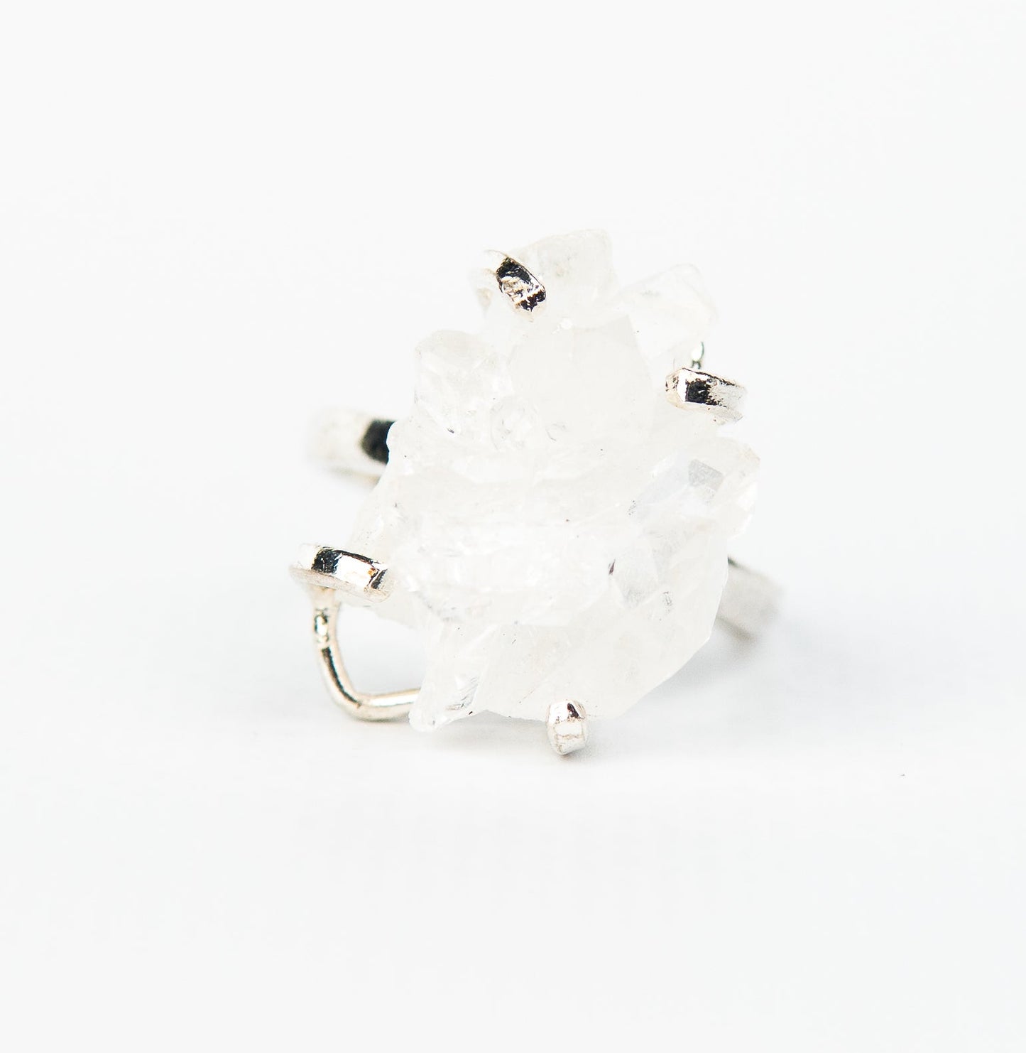 Кольцо с Хрусталем с посеребрением onesize Cr-23