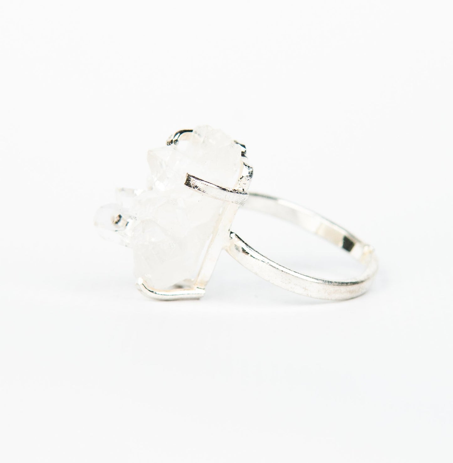 Кольцо с Хрусталем с посеребрением onesize Cr-23