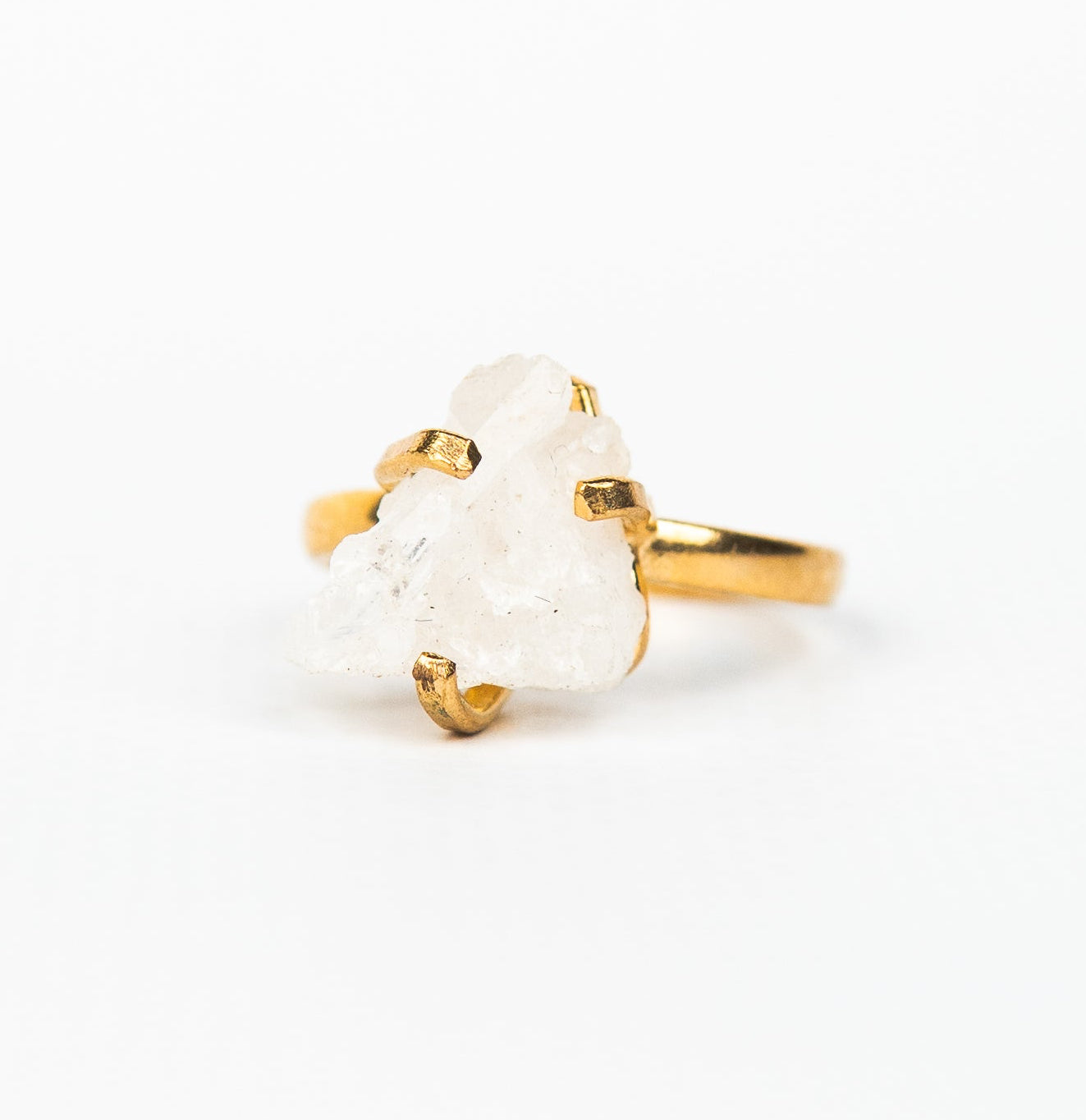 Кольцо с хрусталем с позолотой onesize Cr-25