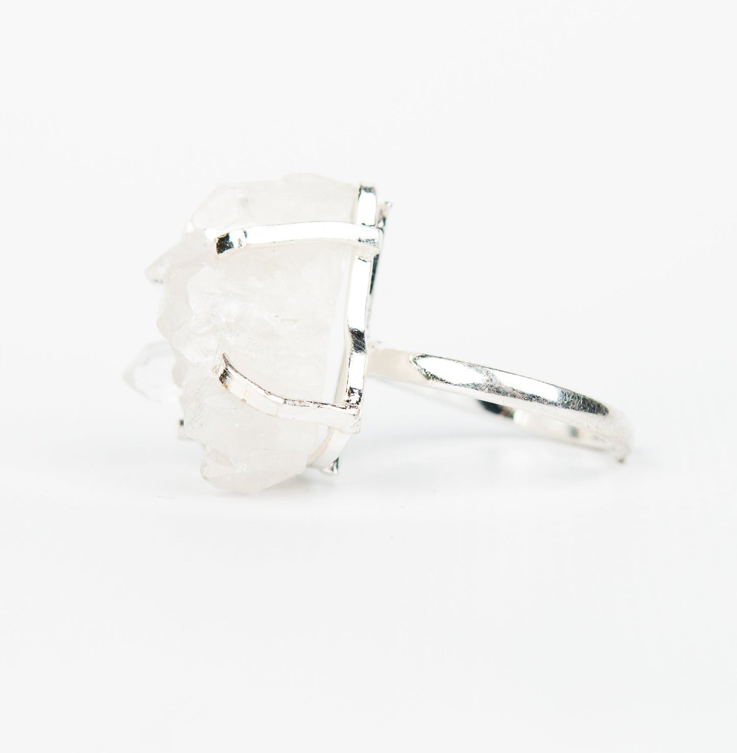 Кольцо с Хрусталем с посеребрением onesize Cr-25