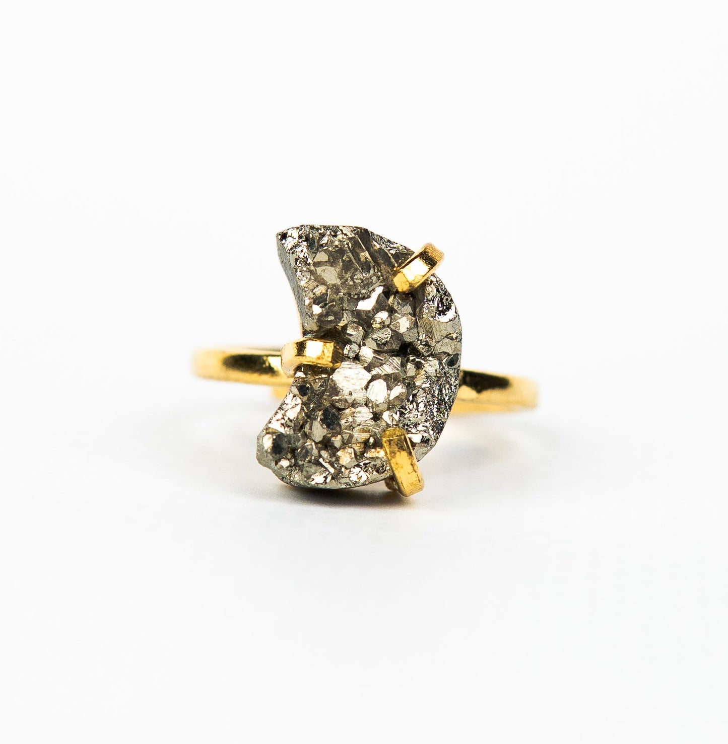 Каблучка з піритом з позолотою onesize Py-90