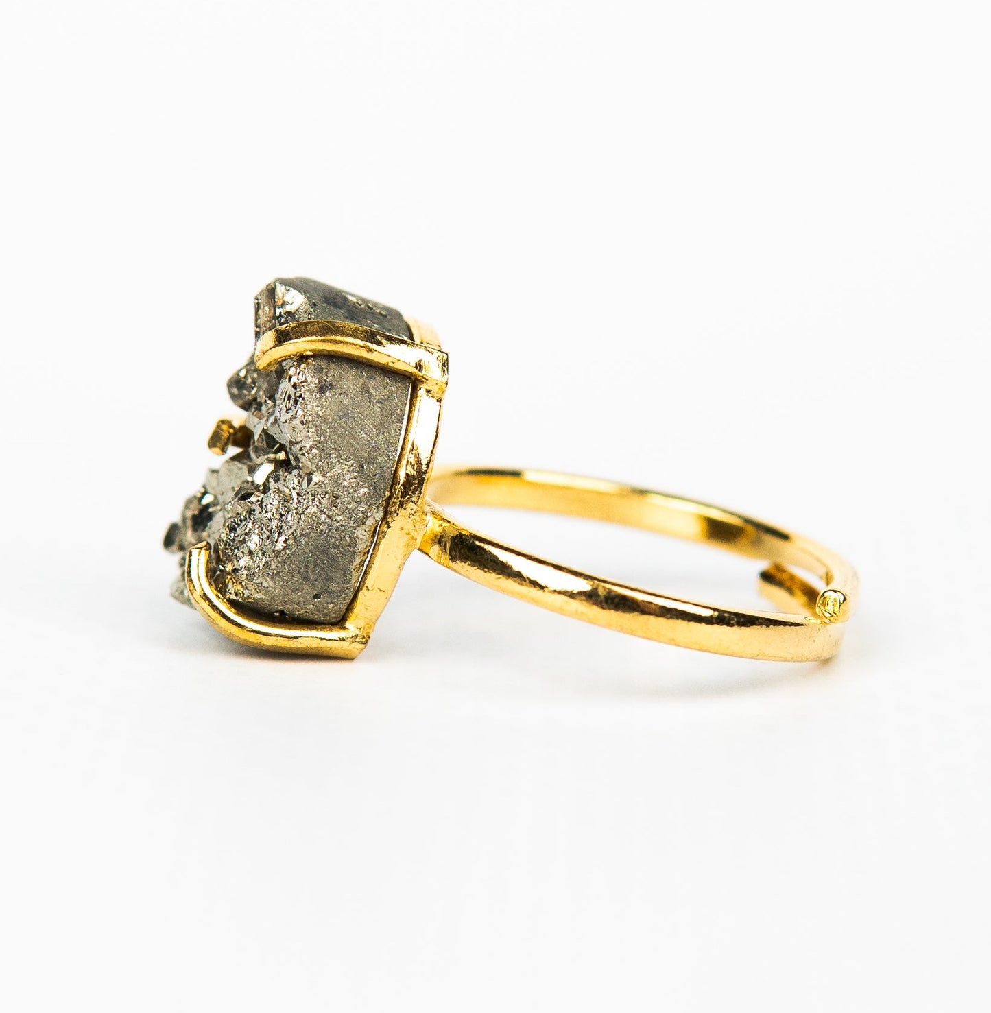 Каблучка з піритом з позолотою onesize Py-90