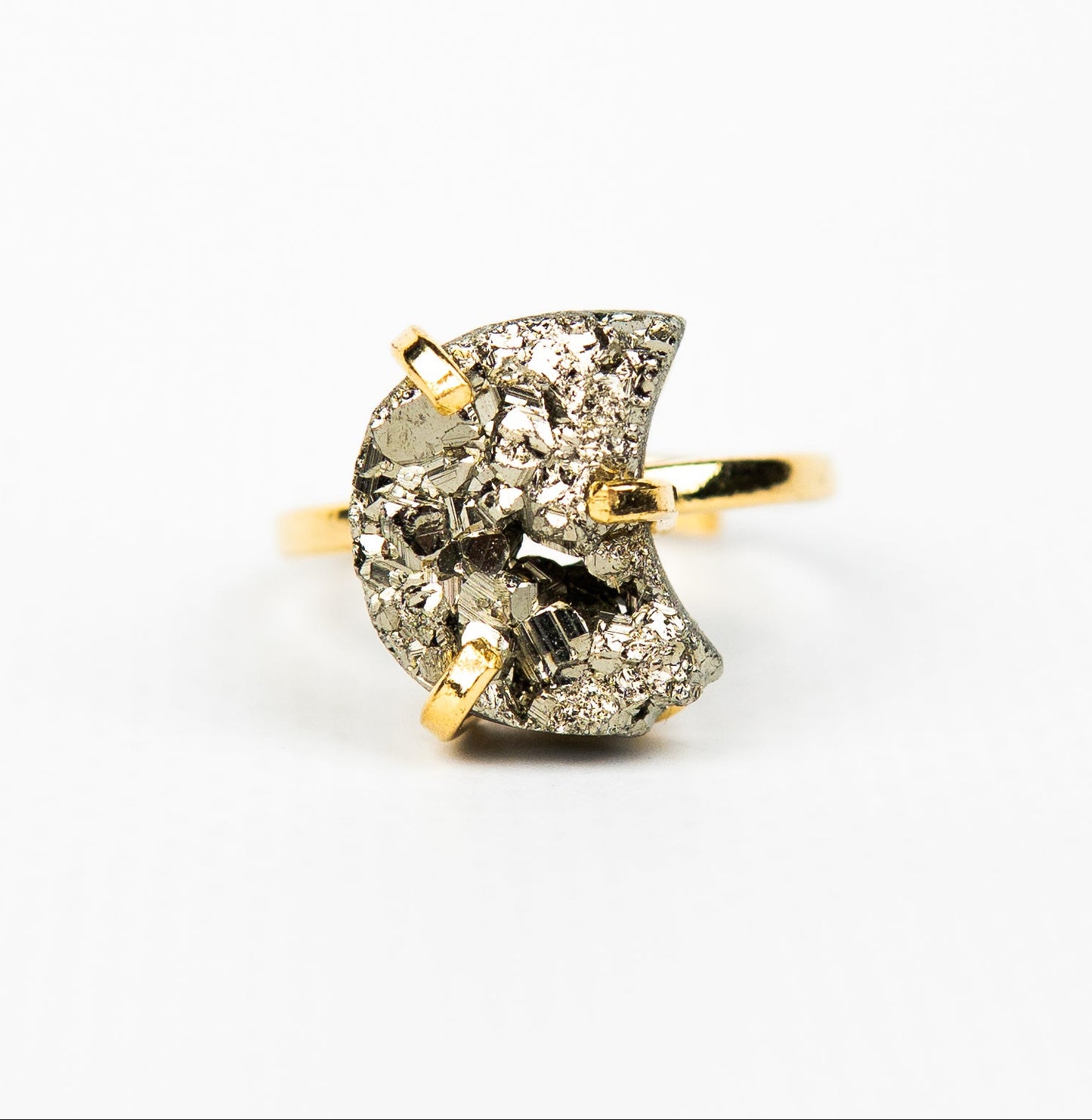 Кольцо с пиритом с позолотой onesize Py-91