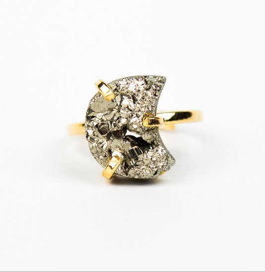 Каблучка з піритом з позолотою onesize Py-91