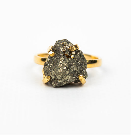 Каблучка з піритом з позолотою onesize Py-94