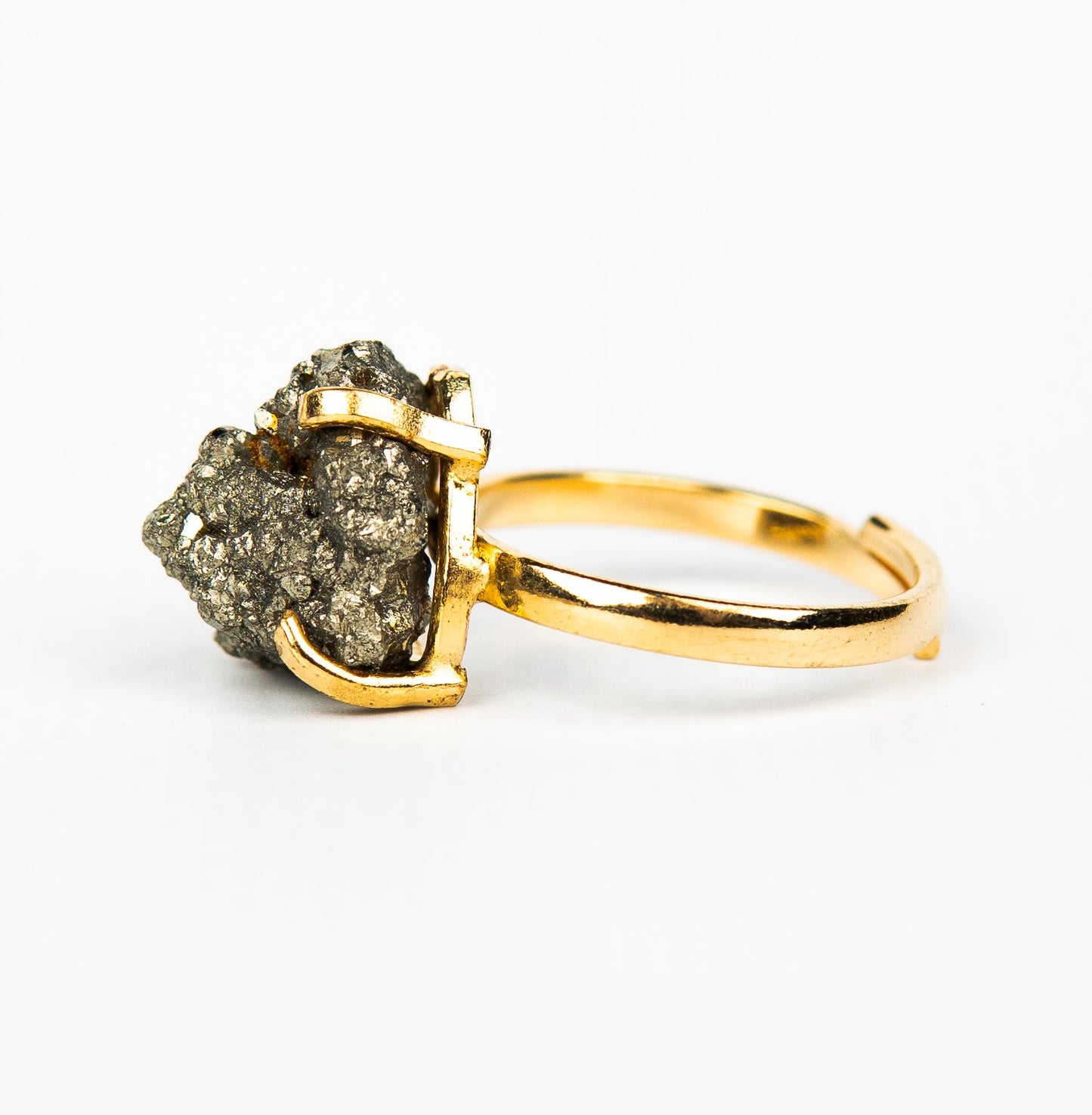 Кольцо с пиритом с позолотой onesize Py-94