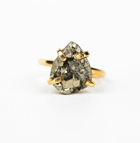 Каблучка з піритом з позолотою onesize Py-95