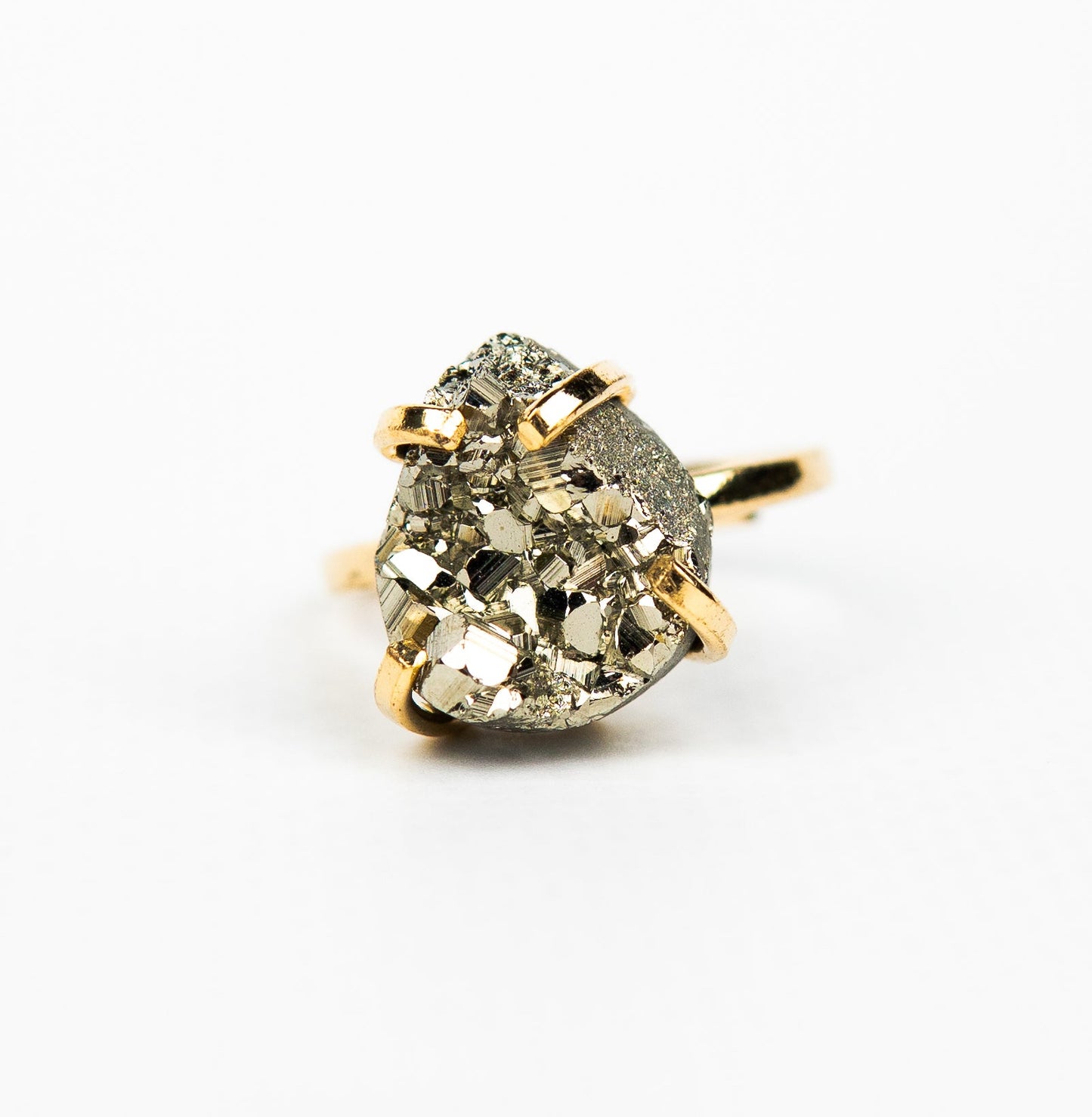 Кольцо с пиритом с позолотой onesize Py-97
