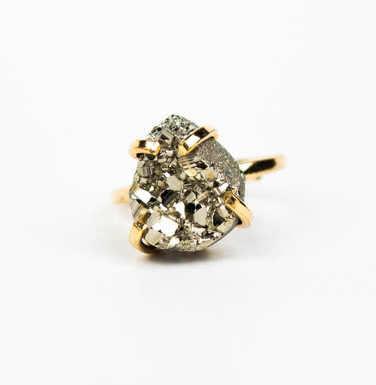 Каблучка з піритом з позолотою onesize Py-97