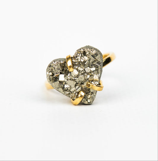 Каблучка з піритом з позолотою onesize Py-99