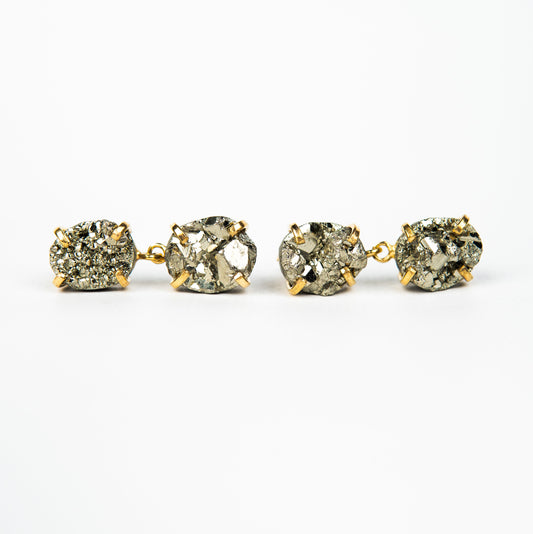 Серьги с пиритом с позолотой onesize Py-196