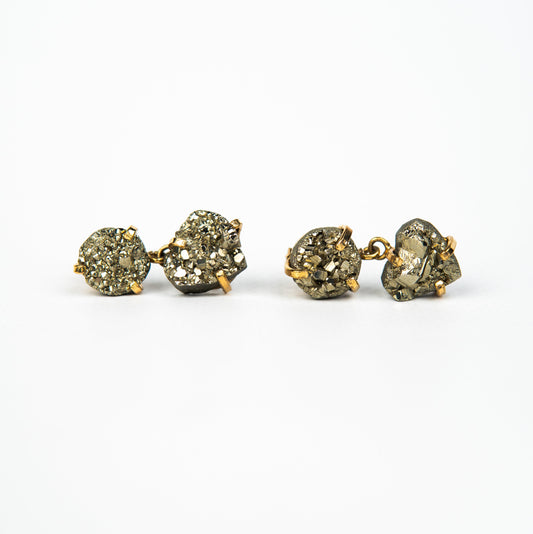 Серьги с пиритом с позолотой onesize Py-197