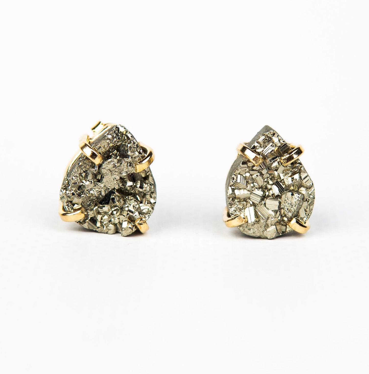 Серьги с пиритом с позолотой onesize Py-201