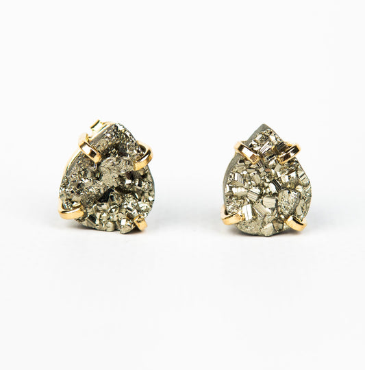 Серьги с пиритом с позолотой onesize Py-201