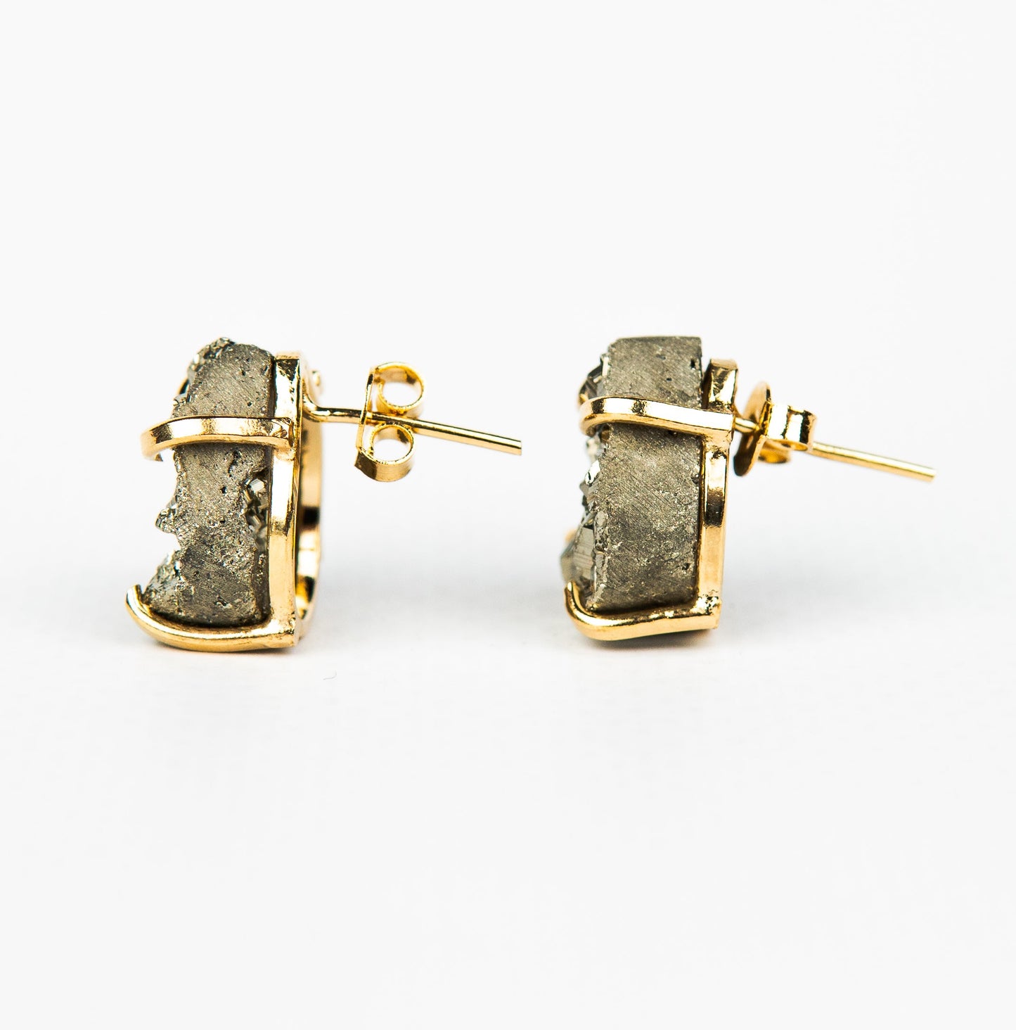 Серьги с пиритом с позолотой onesize Py-201